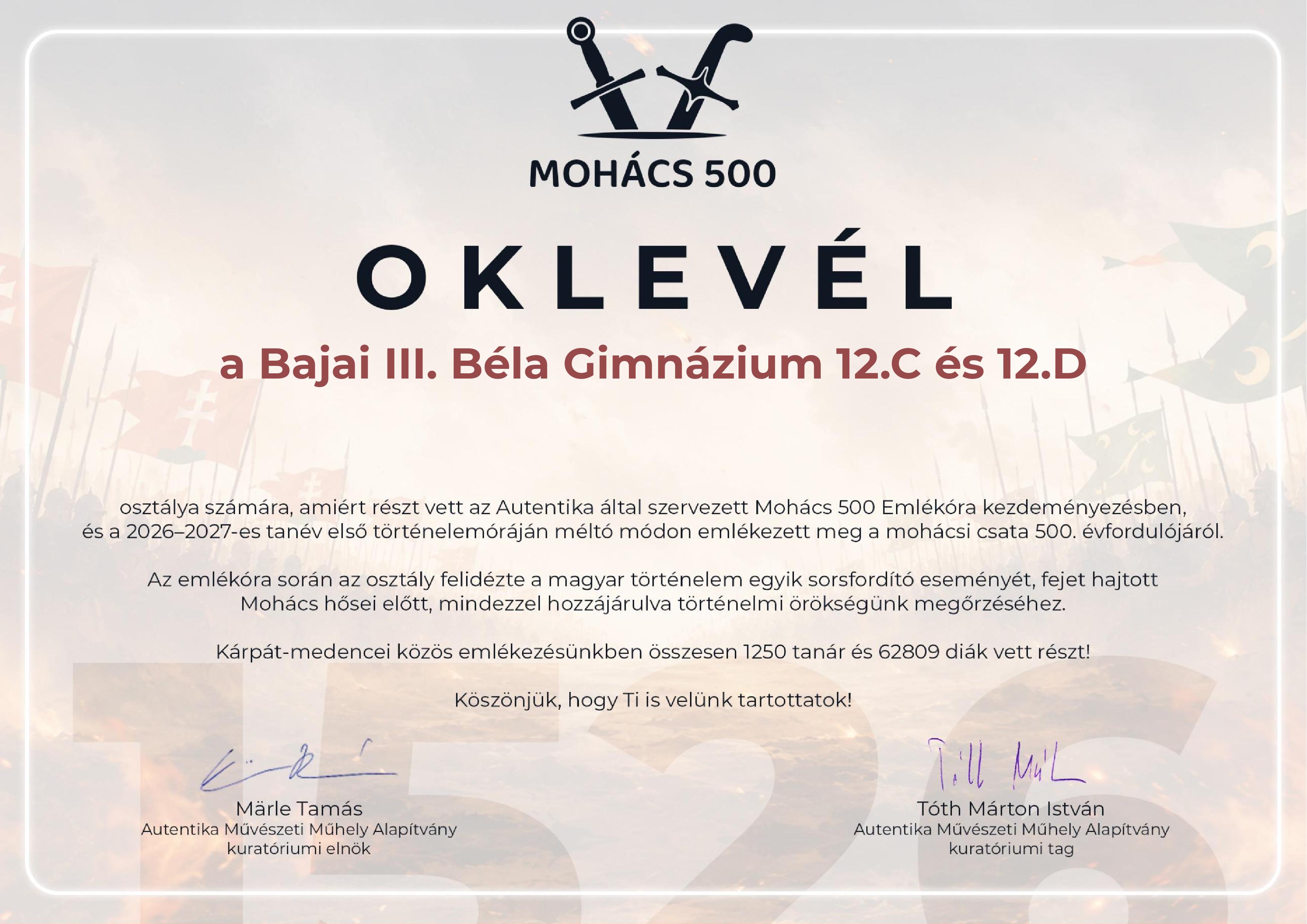 Mohács 500 emlékóra